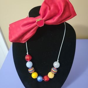 Snow White themed necklace and headband set